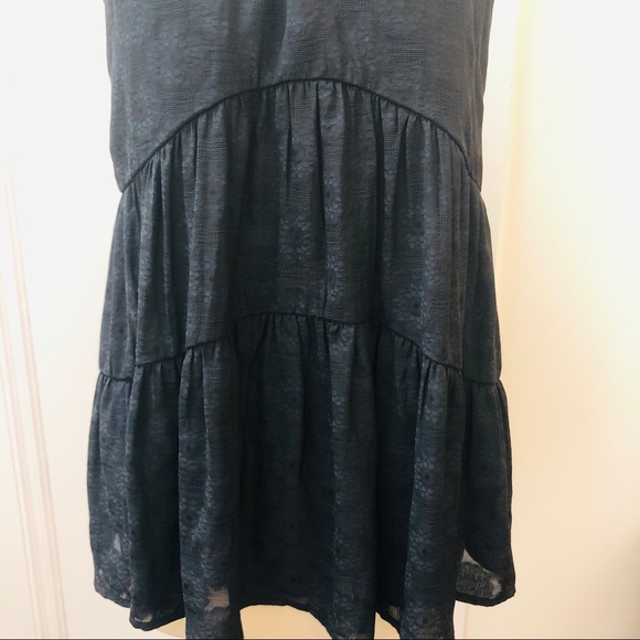 Anthropologie Baby Doll Top High Neck Bare Shoulders Tiered Easy Loose Fit - Picture 3 of 11